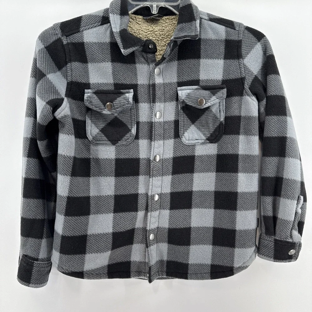 Eddie Bauer‎ BOYS FAUX SHEARLING-LINED SHIRT JACKET Size 10-12